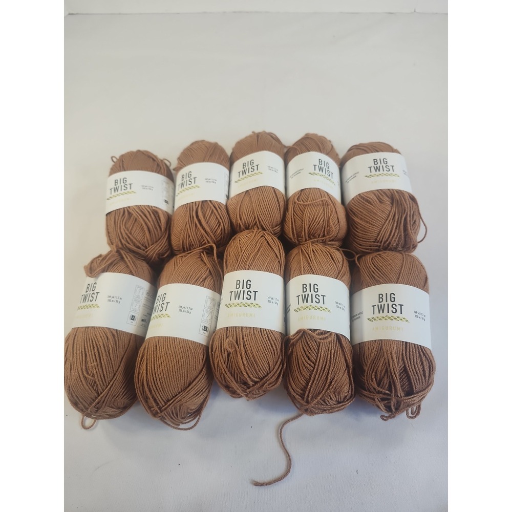 Lot Of 10 Big Twist Yarn Thread Milk Tea 1.7 Oz Each Worsted 2 Fine Amigurumi